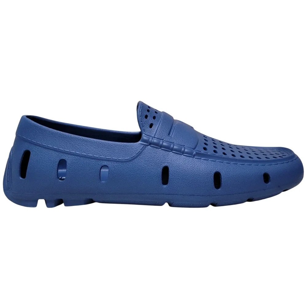 Club Room Men Size US 11M Atlas Perforated Slip On Driver Loafers Navy Blue EVA